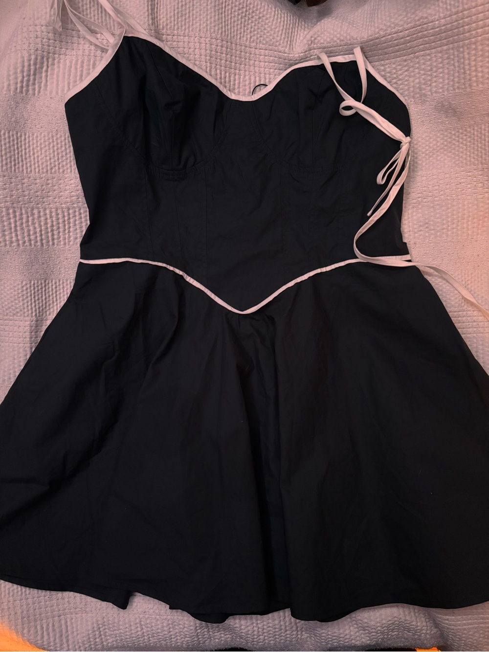 Fashion Nova Black Dress with White Trim